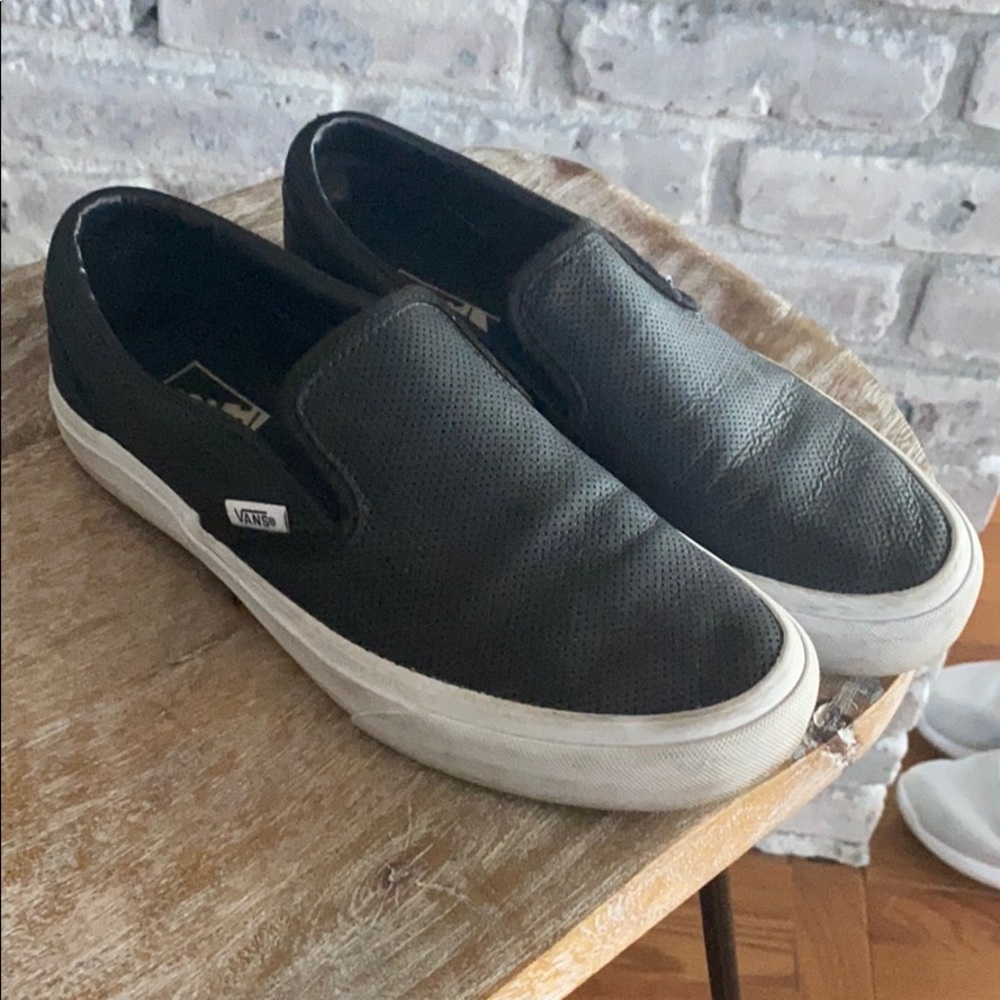 Women’s Leather Slip On Vans